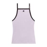 Grijs Zwart Jersey Mouwloze Top Courrèges , Gray , Dames