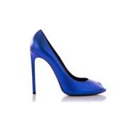 Pre-owned Leather heels Yves Saint Laurent Vintage , Blue , Dames