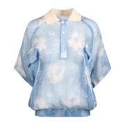 Bloemen Zijden Shirt Plan C , Multicolor , Dames