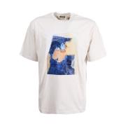 Grijze Crew-neck T-shirt met Print Msgm , Multicolor , Heren