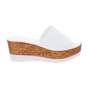 Leren Dames Slippers Slip-On Sluiting Cinzia Soft , White , Dames