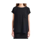 Casual Katoenen T-shirt Emporio Armani , Black , Dames