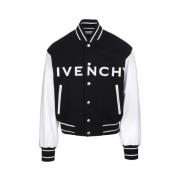 Bomberjack van wol en leer Givenchy , Black , Heren