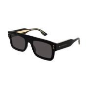 Rechthoekige Zwarte Zonnebril Gucci , Black , Heren