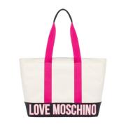 Beige Textiel Winkel Tas Moschino , Beige , Dames