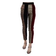 Multicolor Jacquard Cropped Tapered Broek Dolce & Gabbana , Multicolor...