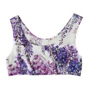 Bloemig iconisch logo cropped top Dolce & Gabbana , Multicolor , Dames