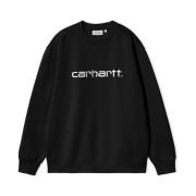 Klassieke Sweatshirt met Katoen-Polyester Mix Carhartt Wip , Black , H...