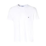 Wit Regular Fit T-shirt Dondup , White , Heren