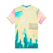 Grafische Print Oversized T-shirt - Geel Diesel , Multicolor , Heren