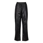 Broek in Zwart Kunstleer Twinset , Black , Dames