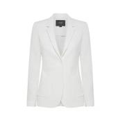 Stijlvol Beige Jas met Zakken Seventy , White , Dames