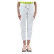 Elastische taille jeans met zakken Sun68 , White , Dames
