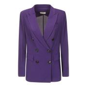 Georgette Double-Breasted Jacket Alberto Biani , Purple , Dames