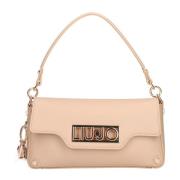 Beige Schoudertas met Gouden Details Liu Jo , Beige , Dames