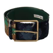 Groen Leren Riem met Metalen Gesp Dolce & Gabbana , Multicolor , Dames