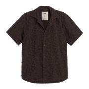 Bloeiende Jacquard Terry Shirt OAS , Brown , Heren