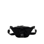 Studded Nylon Crossbody Bag Zwart La Carrie , Black , Dames