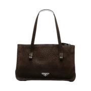 Pre-owned Leather handbags Prada Vintage , Brown , Dames