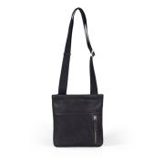 Zwarte Leren Crossbody Messenger Tas Howard London , Black , Heren