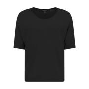 Crew Neck T-shirt Slk309-8401 Bloomings , Black , Dames