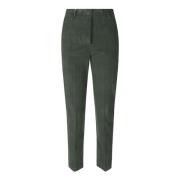 Velours Gestreepte Broek Momoni , Green , Dames