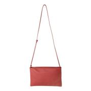 Rode leren crossbody tas met rits Cortana , Red , Dames