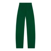 Hoge taille linnen en maagdelijke wollen broek Cortana , Green , Dames