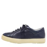Pre-owned Leather sneakers Salvatore Ferragamo Pre-owned , Blue , Here...
