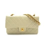 Pre-owned Leather chanel-bags Chanel Vintage , White , Dames