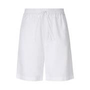 Witte Katoenen Elastische Trekkoord Shorts Lardini , White , Heren