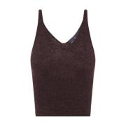 Luxe Alpaca Zijde Blend Mouwloze Top Cortana , Purple , Dames