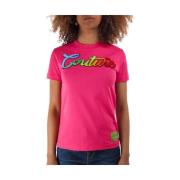 Fuchsia Couture T-shirt met korte mouwen Versace Jeans Couture , Pink ...