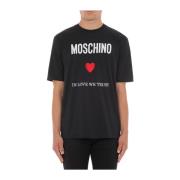 Zwarte T-shirts en Polos Moschino , Black , Heren