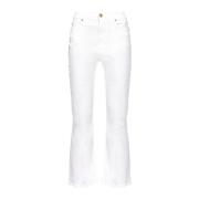 Bootcut Cropped Trousers in Wit Pinko , White , Dames