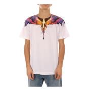 Katoenen Crewneck T-shirt met Print Marcelo Burlon , Beige , Heren