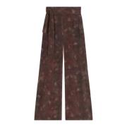 Zijden Aran Print Loszittende Broek Cortana , Multicolor , Dames