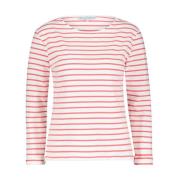Gestreepte Terry Longsleeve Top Red Button , Multicolor , Dames