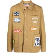 Khaki Patch Katoenen Jas Kenzo , Green , Heren