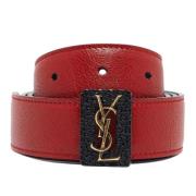 Pre-owned Leather belts Yves Saint Laurent Vintage , Red , Dames
