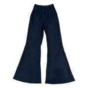 Linnen Flared Broek Hoge Taille SoSUE , Blue , Dames