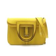 Pre-owned Leather handbags Hermès Vintage , Yellow , Dames