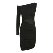 Asymmetrische Eén-Schouder Jurk REV , Black , Dames