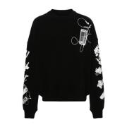 Zwarte Sweatshirt Ss24 Herenmode Off White , Black , Heren