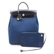 Pre-owned Canvas backpacks Hermès Vintage , Blue , Dames