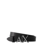 Zwarte leren riem met stijl 941125 Armani Exchange , Black , Dames