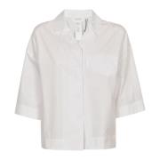 Witte Katoenen Poplin Shirt Kristal Versierd Sportmax , White , Dames