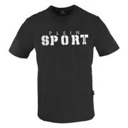 Korte mouwen ronde hals katoenen T-shirt Plein Sport , Black , Heren