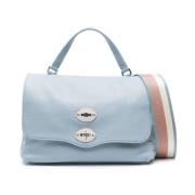 Blauwe Leren Stud Tas Zanellato , Blue , Dames