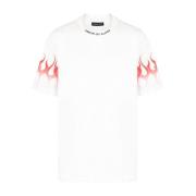 Wit T-shirt met vlammenprint Vision OF Super , White , Heren